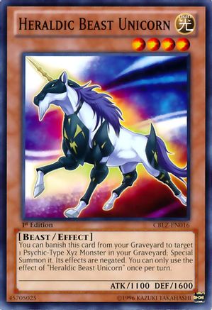 Heraldic Beast Unicorn (CBLZ-EN016) - Cosmo Blazer 1st Edition Cosmo Blazer Yugioh Single  Squirtle Squad Card Shop.