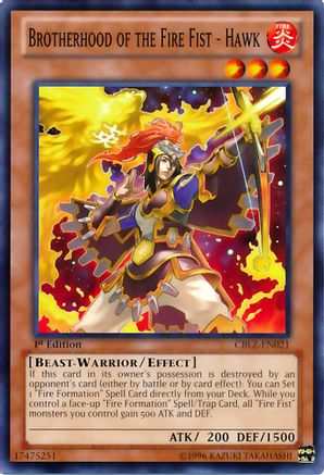 Brotherhood of the Fire Fist - Hawk (CBLZ-EN021) - Cosmo Blazer Unlimited Cosmo Blazer Yugioh Single  Squirtle Squad Card Shop.