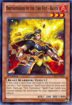 Brotherhood of the Fire Fist - Raven (CBLZ-EN022) - Cosmo Blazer 1st Edition Cosmo Blazer Yugioh Single  Squirtle Squad Card Shop.