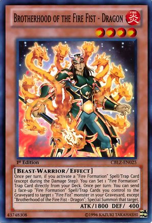 Brotherhood of the Fire Fist - Dragon (CBLZ-EN025) - Cosmo Blazer 1st Edition Cosmo Blazer Yugioh Single  Squirtle Squad Card Shop.