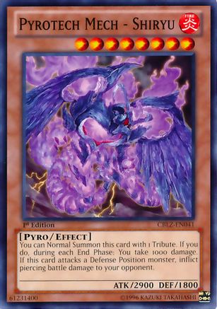 Pyrotech Mech - Shiryu (CBLZ-EN041) - Cosmo Blazer 1st Edition Cosmo Blazer Yugioh Single  Squirtle Squad Card Shop.