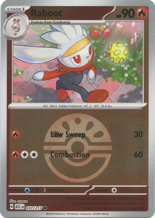 Raboot (Friend Ball) 037  - Reverse Holofoil ME Ascended Heroes - Common ME: Ascended Heroes Pokemon Single  Squirtle Squad Card Shop.