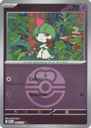 Ralts (Love Ball) 087  - Reverse Holofoil ME Ascended Heroes - Common ME: Ascended Heroes Pokemon Single  Squirtle Squad Card Shop.