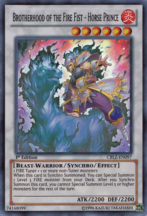 Brotherhood of the Fire Fist - Horse Prince (CBLZ-EN097) - Cosmo Blazer 1st Edition Cosmo Blazer Yugioh Single  Squirtle Squad Card Shop.