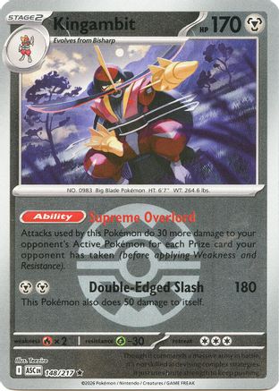 Kingambit (Quick Ball) 148  - Reverse Holofoil ME Ascended Heroes - Rare ME: Ascended Heroes Pokemon Single  Squirtle Squad Card Shop.