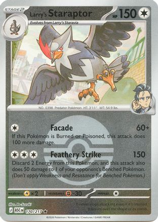 Larry's Staraptor (Poke Ball) 170/217  - Reverse Holofoil ME Ascended Heroes - Rare ME: Ascended Heroes Pokemon Single  Squirtle Squad Card Shop.