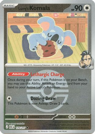 Larry's Komala (Poke Ball) 175  - Reverse Holofoil ME Ascended Heroes - Common ME: Ascended Heroes Pokemon Single  Squirtle Squad Card Shop.
