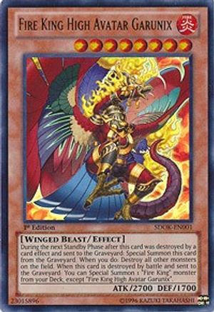 Fire King High Avatar Garunix (SDOK-EN001) - Structure Deck: Onslaught of the Fire Kings 1st Edition Structure Deck: Onslaught of the Fire Kings Yugioh Single  Squirtle Squad Card Shop.