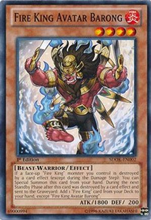 Fire King Avatar Barong (SDOK-EN002) - Structure Deck: Onslaught of the Fire Kings 1st Edition Structure Deck: Onslaught of the Fire Kings Yugioh Single  Squirtle Squad Card Shop.