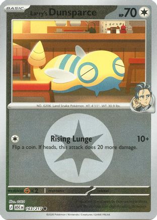 Larry's Dunsparce (Energy Symbol Pattern) 163  - Reverse Holofoil ME Ascended Heroes - Common ME: Ascended Heroes Pokemon Single  Squirtle Squad Card Shop.