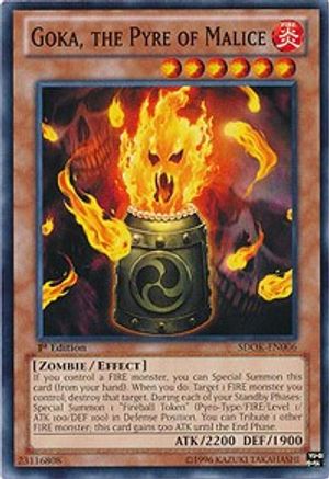 Goka, the Pyre of Malice (SDOK-EN006) - Structure Deck: Onslaught of the Fire Kings 1st Edition Structure Deck: Onslaught of the Fire Kings Yugioh Single  Squirtle Squad Card Shop.
