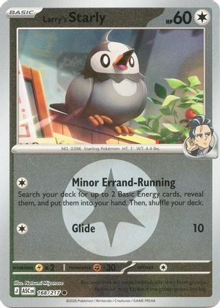 Larry's Starly (Energy Symbol Pattern) 168  - Reverse Holofoil ME Ascended Heroes - Common ME: Ascended Heroes Pokemon Single  Squirtle Squad Card Shop.