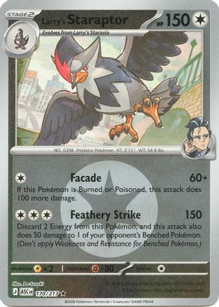 Larry's Staraptor (Energy Symbol Pattern) 170/217  - Reverse Holofoil ME Ascended Heroes - Rare ME: Ascended Heroes Pokemon Single  Squirtle Squad Card Shop.