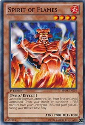Spirit of Flames (SDOK-EN016) - Structure Deck: Onslaught of the Fire Kings 1st Edition Structure Deck: Onslaught of the Fire Kings Yugioh Single  Squirtle Squad Card Shop.