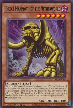 Great Mammoth of the Netherworld (MZMU-EN004) - Maze of Muertos 1st Edition Maze of Muertos Yugioh Single  Squirtle Squad Card Shop.