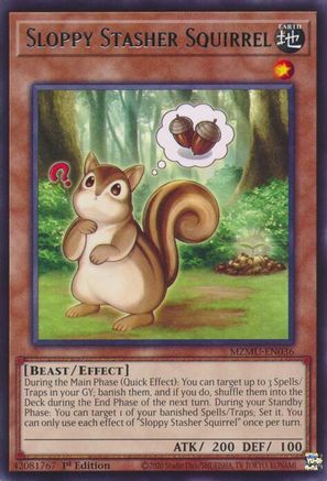 Sloppy Stasher Squirrel (MZMU-EN036) - Maze of Muertos 1st Edition Maze of Muertos Yugioh Single  Squirtle Squad Card Shop.