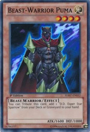 Beast-Warrior Puma (HA07-EN032) - Hidden Arsenal 7: Knight of Stars 1st Edition Hidden Arsenal 7: Knight of Stars Yugioh Single  Squirtle Squad Card Shop.