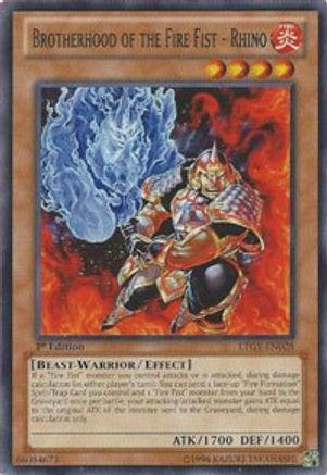 Brotherhood of the Fire Fist - Rhino (LTGY-EN028) - Lord of the Tachyon Galaxy 1st Edition Lord of the Tachyon Galaxy Yugioh Single  Squirtle Squad Card Shop.