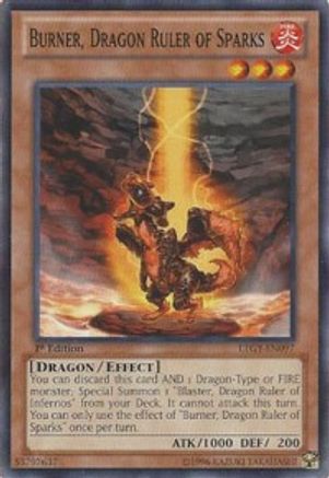 Burner, Dragon Ruler of Sparks (LTGY-EN097) - Lord of the Tachyon Galaxy Unlimited Lord of the Tachyon Galaxy Yugioh Single  Squirtle Squad Card Shop.
