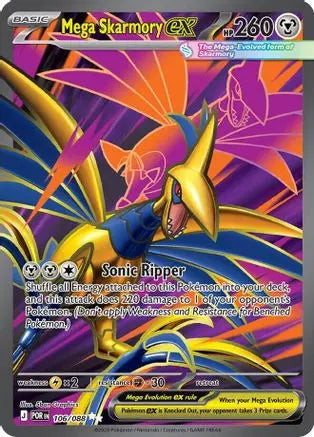 Mega Skarmory ex 106/088  - Holofoil ME03 Perfect Order - Ultra Rare ME03: Perfect Order Pokemon Single  Squirtle Squad Card Shop.