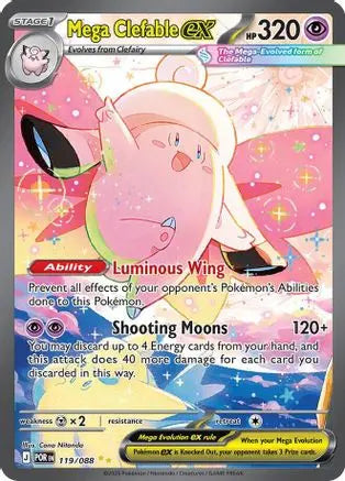 Mega Clefable ex 119/088 - Holofoil ME03 Perfect Order - Special Illustration Rare ME03: Perfect Order Pokemon Single  Squirtle Squad Card Shop.