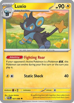Luxio 027  - Reverse Holofoil ME03 Perfect Order - Uncommon ME03: Perfect Order Pokemon Single  Squirtle Squad Card Shop.