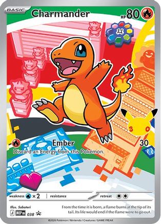 Charmander 038  - Holofoil ME Mega Evolution Promo - Promo ME: Mega Evolution Promo Pokemon Single  Squirtle Squad Card Shop.
