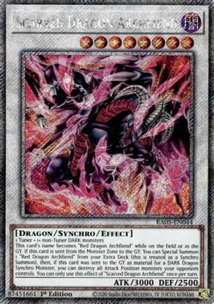 Scarred Dragon Archfiend (Platinum Secret Rare) (RA05-EN044) - Rarity Collection 5 1st Edition Rarity Collection 5 Yugioh Single  Squirtle Squad Card Shop.