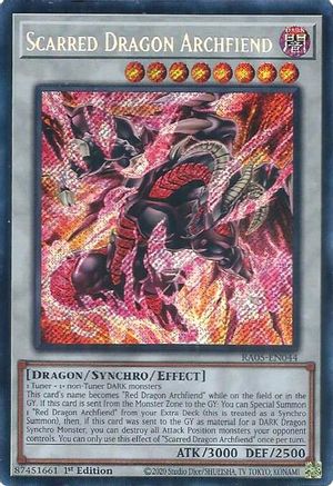 Scarred Dragon Archfiend (Secret Rare) (RA05-EN044) - Rarity Collection 5 1st Edition Rarity Collection 5 Yugioh Single  Squirtle Squad Card Shop.