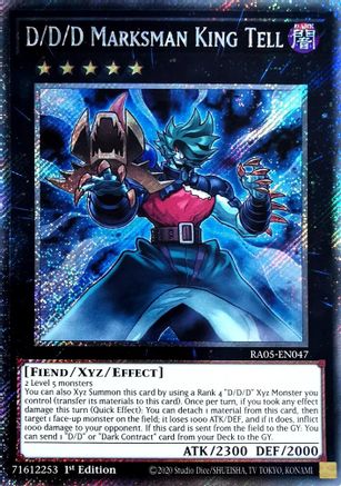 D/D/D Marksman King Tell (Platinum Secret Rare) (RA05-EN047) - Rarity Collection 5 1st Edition Rarity Collection 5 Yugioh Single  Squirtle Squad Card Shop.