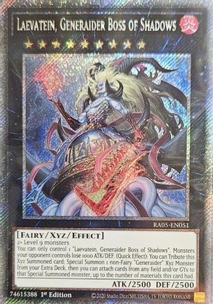 Laevatein, Generaider Boss of Shadows (Platinum Secret Rare) (RA05-EN051) - Rarity Collection 5 1st Edition Rarity Collection 5 Yugioh Single  Squirtle Squad Card Shop.