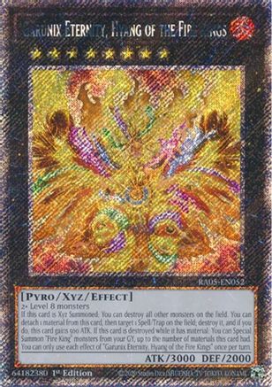 Garunix Eternity, Hyang of the Fire Kings (Platinum Secret Rare) (RA05-EN052) - Rarity Collection 5 1st Edition Rarity Collection 5 Yugioh Single  Squirtle Squad Card Shop.