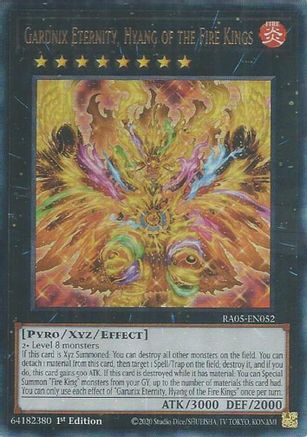 Garunix Eternity, Hyang of the Fire Kings (Ultimate Rare) (RA05-EN052) - Rarity Collection 5 1st Edition Rarity Collection 5 Yugioh Single  Squirtle Squad Card Shop.