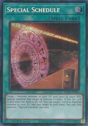 Special Schedule (Secret Rare) (RA05-EN060) - Rarity Collection 5 1st Edition Rarity Collection 5 Yugioh Single  Squirtle Squad Card Shop.