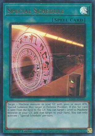 Special Schedule (Ultra Rare) (RA05-EN060) - Rarity Collection 5 1st Edition Rarity Collection 5 Yugioh Single  Squirtle Squad Card Shop.