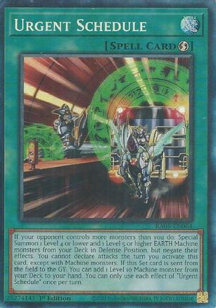 Urgent Schedule (Collector's Rare) (RA05-EN064) - Rarity Collection 5 1st Edition Rarity Collection 5 Yugioh Single  Squirtle Squad Card Shop.