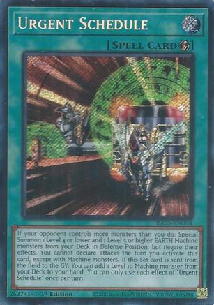 Urgent Schedule (Secret Rare) (RA05-EN064) - Rarity Collection 5 1st Edition Rarity Collection 5 Yugioh Single  Squirtle Squad Card Shop.