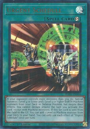 Urgent Schedule (Ultra Rare) (RA05-EN064) - Rarity Collection 5 1st Edition Rarity Collection 5 Yugioh Single  Squirtle Squad Card Shop.