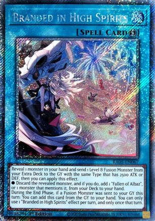 Branded in High Spirits (Platinum Secret Rare) (RA05-EN067) - Rarity Collection 5 1st Edition Rarity Collection 5 Yugioh Single  Squirtle Squad Card Shop.