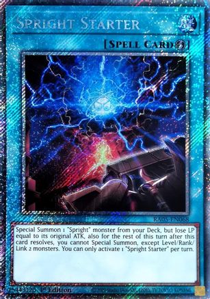Spright Starter (Platinum Secret Rare) (RA05-EN068) - Rarity Collection 5 1st Edition Rarity Collection 5 Yugioh Single  Squirtle Squad Card Shop.