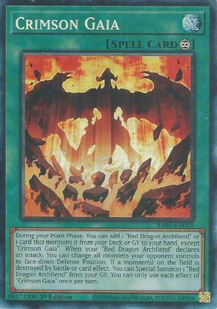 Crimson Gaia (Collector's Rare) (RA05-EN070) - Rarity Collection 5 1st Edition Rarity Collection 5 Yugioh Single  Squirtle Squad Card Shop.