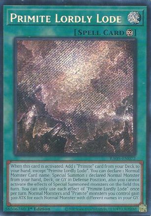 Primite Lordly Lode (Secret Rare) (RA05-EN072) - Rarity Collection 5 1st Edition Rarity Collection 5 Yugioh Single  Squirtle Squad Card Shop.