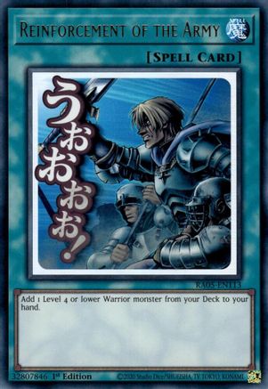 Reinforcement of the Army (RA05-EN113) - Rarity Collection 5 1st Edition Rarity Collection 5 Yugioh Single  Squirtle Squad Card Shop.