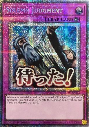 Solemn Judgment (Starlight Rare) (RA05-EN124) - Rarity Collection 5 1st Edition Rarity Collection 5 Yugioh Single  Squirtle Squad Card Shop.