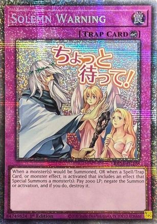 Solemn Warning (Starlight Rare) (RA05-EN126) - Rarity Collection 5 1st Edition Rarity Collection 5 Yugioh Single  Squirtle Squad Card Shop.