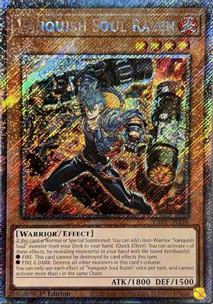 Vanquish Soul Razen (Platinum Secret Rare) (RA05-EN134) - Rarity Collection 5 1st Edition Rarity Collection 5 Yugioh Single  Squirtle Squad Card Shop.