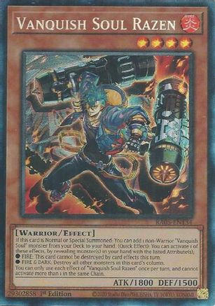 Vanquish Soul Razen (Collector's Rare) (RA05-EN134) - Rarity Collection 5 1st Edition Rarity Collection 5 Yugioh Single  Squirtle Squad Card Shop.