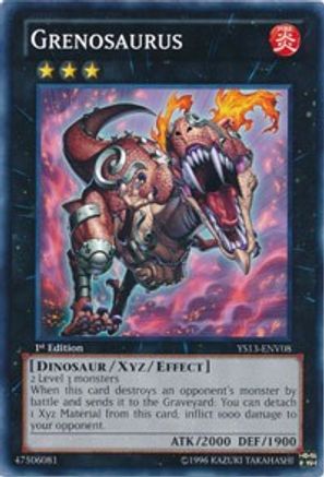 Grenosaurus (YS13-ENV08) - Super Starter: V for Victory Power-Up Pack 1st Edition Super Starter: V for Victory Power-Up Pack Yugioh Single  Squirtle Squad Card Shop.