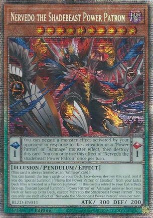 Nervedo the Shadebeast Power Patron (Starlight Rare) (BLZD-EN011) - Blazing Dominion 1st Edition Blazing Dominion Yugioh Single  Squirtle Squad Card Shop.
