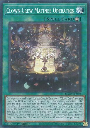 Clown Crew Matinee Operatics (BLZD-EN060) - Blazing Dominion 1st Edition Blazing Dominion Yugioh Single  Squirtle Squad Card Shop.